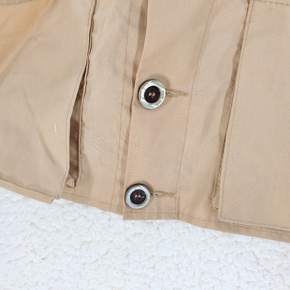 Bob Allen Hunting Vest Tan Mens L Leather Shoulder Panel Men’s L VTG - Picture 3 of 9